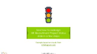 See how to redesign
HR Recruitment Project Status
slide in a few steps
Example based on visuals from
infoDiagram.com
 
