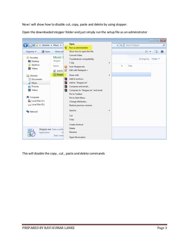How to prevent or restrict users from cut copy paste and delete opera…