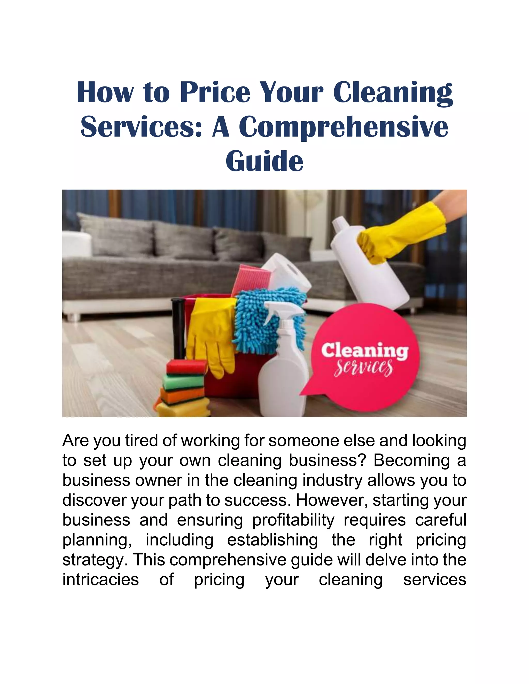 How to Price Your Cleaning Services - A Comprehensive Guide.pdf