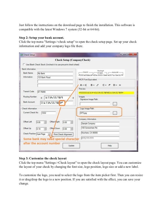 How to print QuickBooks\Quicken compatible blank check