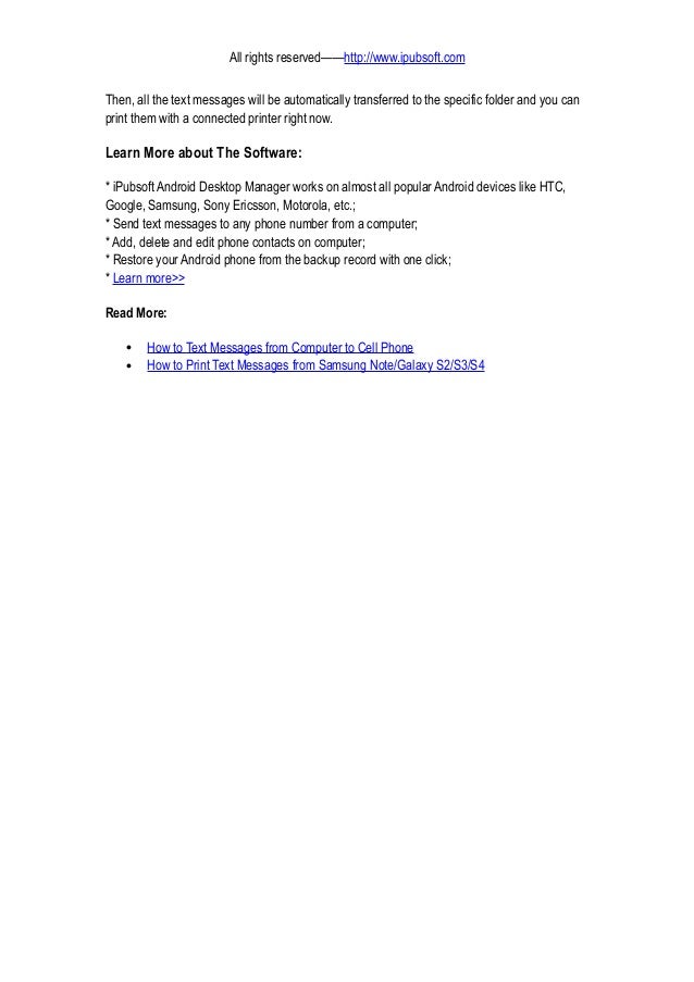 How to Print out Text Message Conversations from HTC Phones