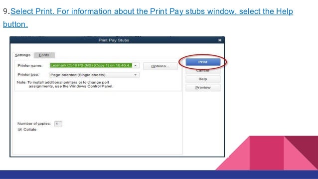 how to print pay stubs in quick book desktop payroll printable pay stubs