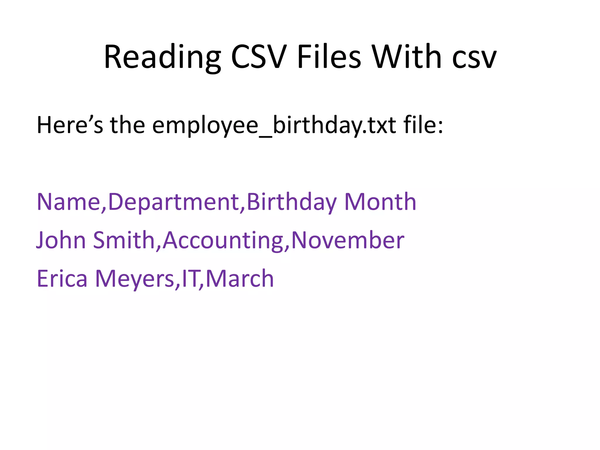 How to process csv files | PPTX