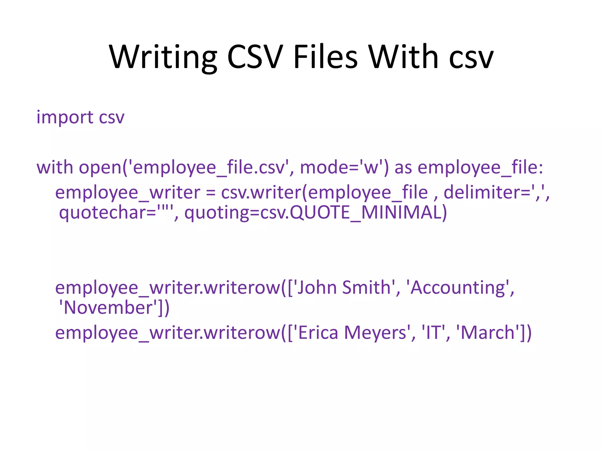 How to process csv files | PPTX