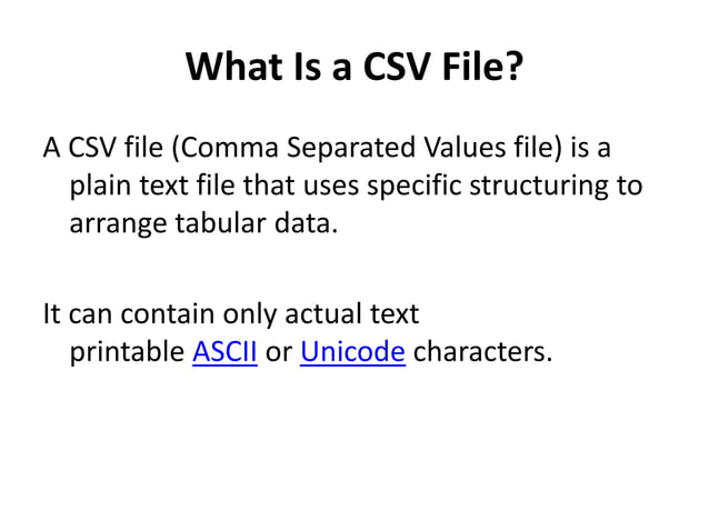 How to process csv files | PPT
