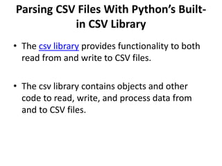 How to process csv files | PPTX