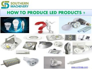 www.smthelp.com
HOW TO PRODUCE LED PRODUCTS ?
 