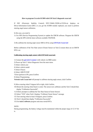 Ebcm Programming How to program Chevrolet ecbm with gm tech 2 diagnostic scan tool | DOC