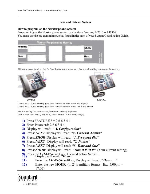 How to program on the Norstar Phone System Standard