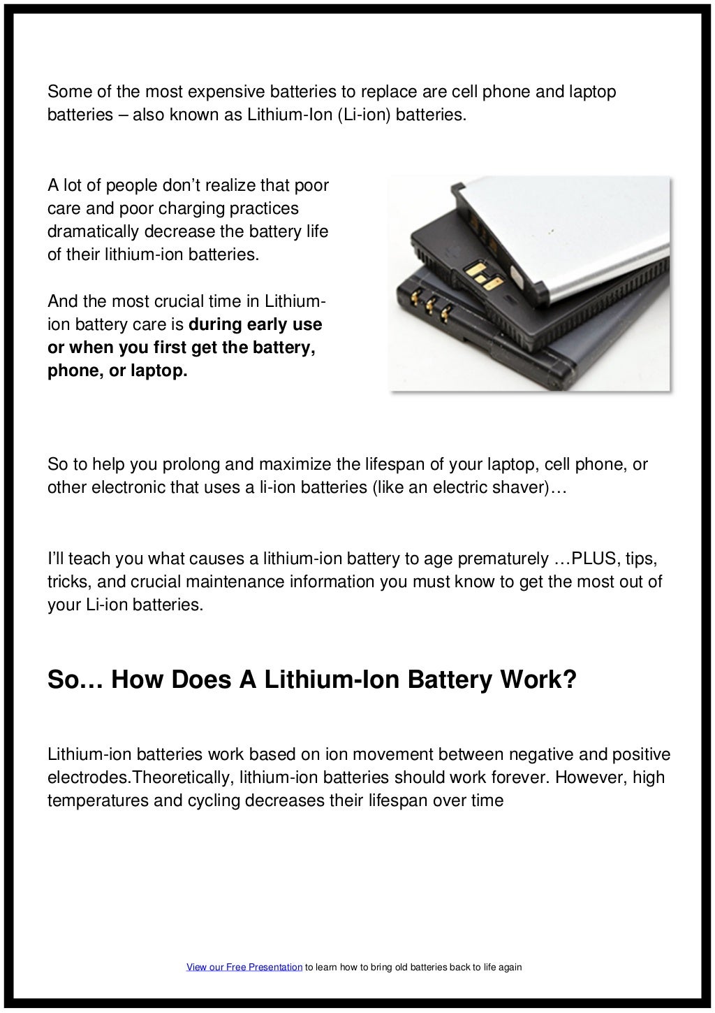 How to prolong laptop and cellphone battery