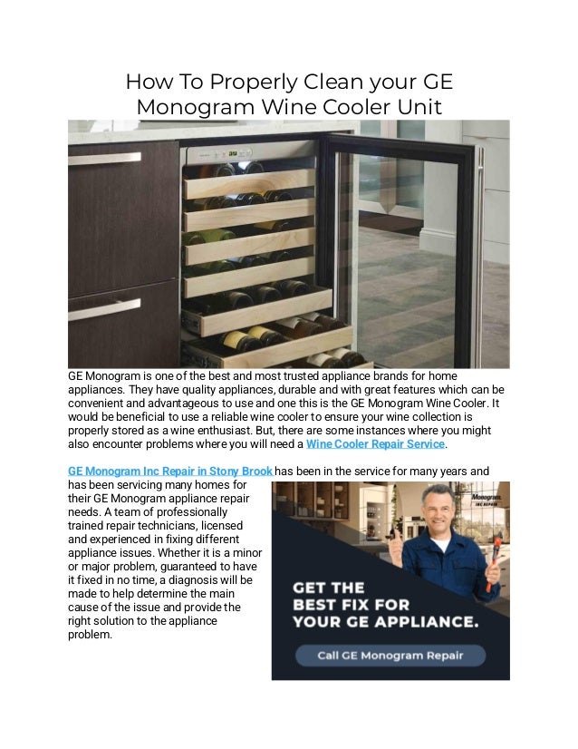 How To Properly Clean your GE Monogram Wine Cooler Unit.pdf