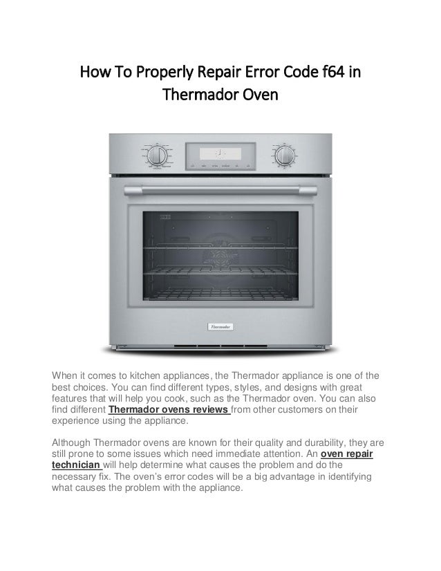 How To Properly Repair Error Code f64 in Thermador Oven.pdf
