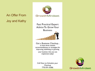 An Offer From Joy and Kathy 