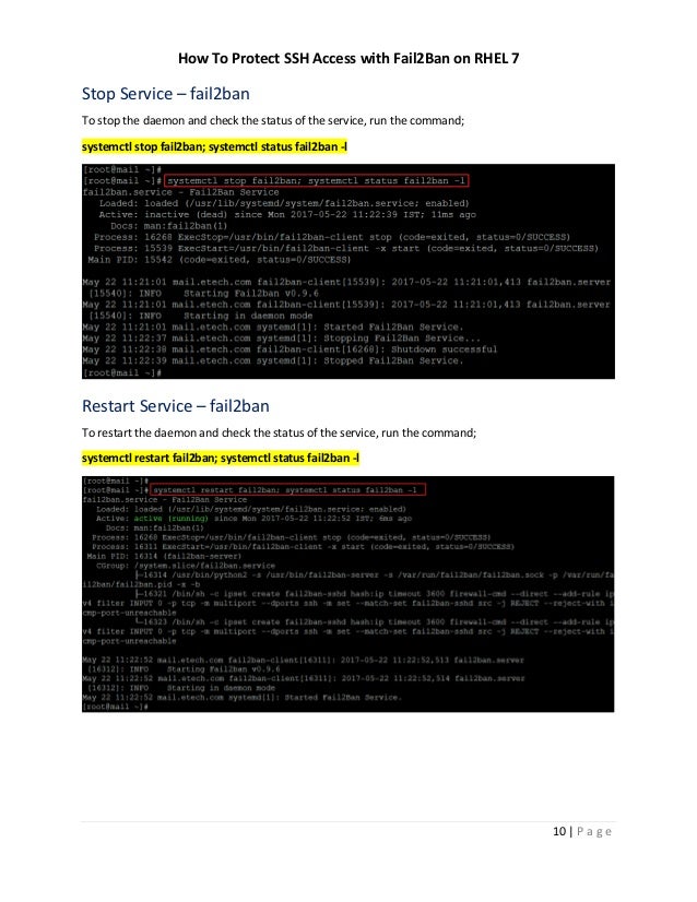 How To Protect Ssh Access With Fail2ban On Rhel 7