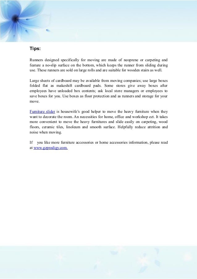 How to protect wood floor when moving furniture