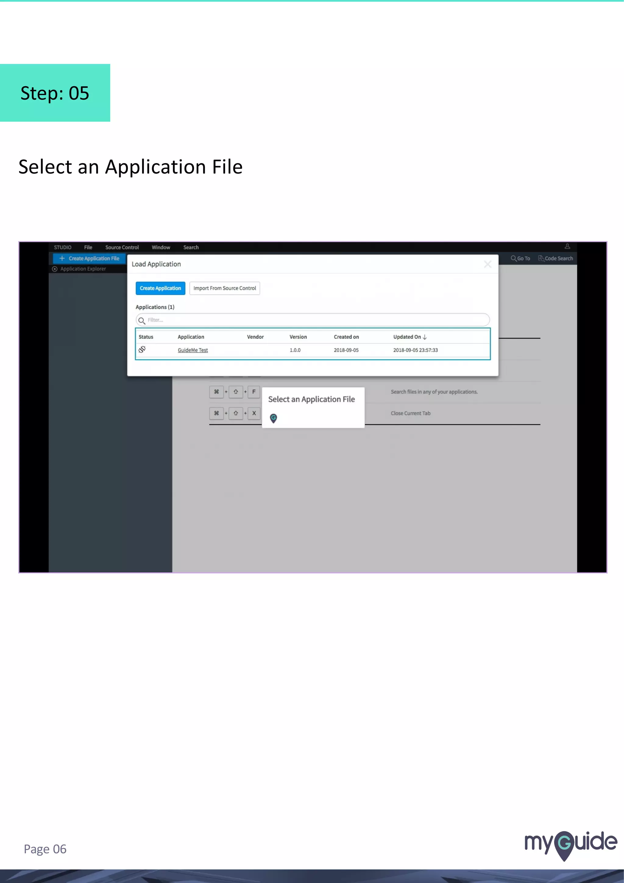 Step: 05
Select an Application File
Page 06