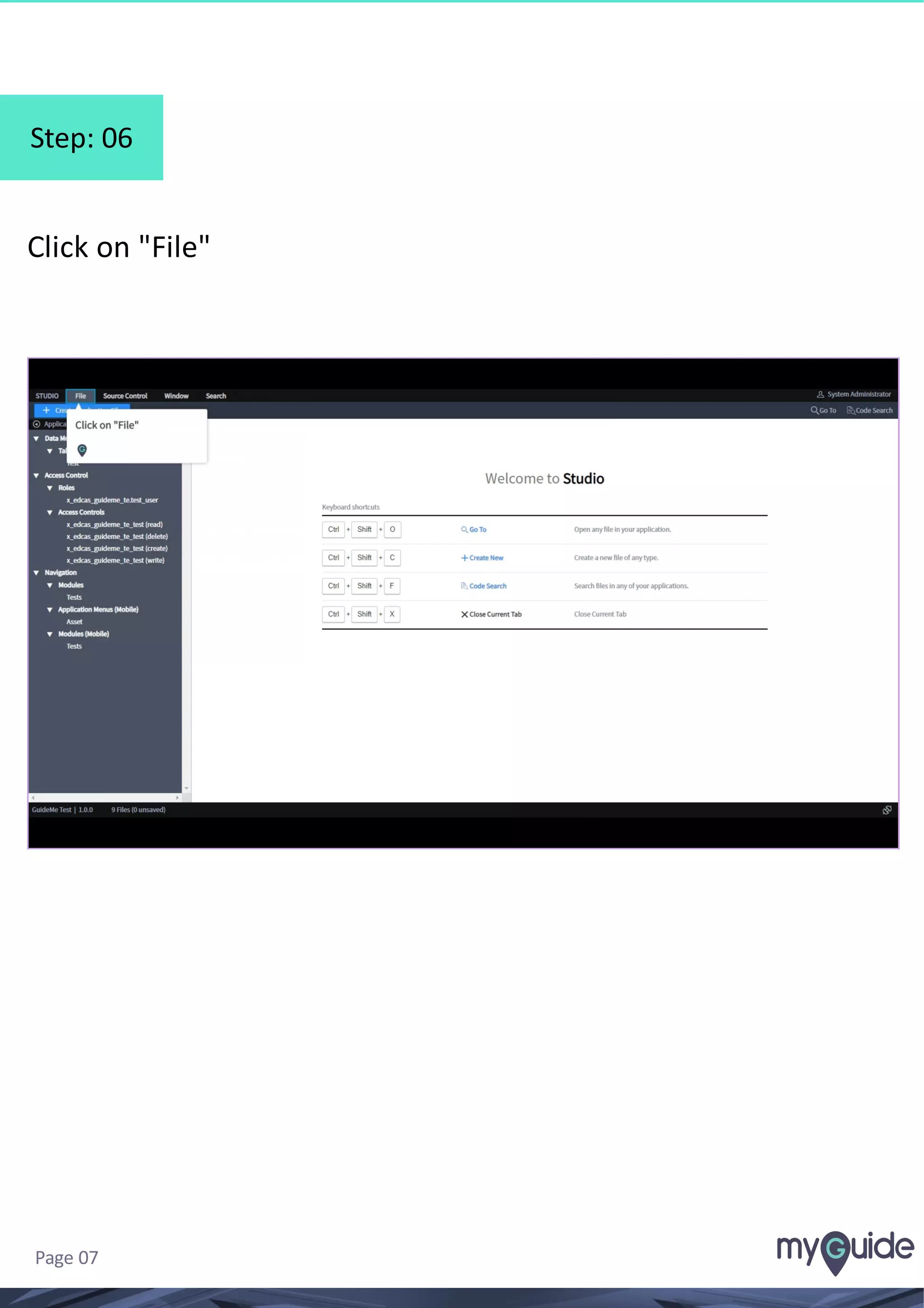 Step: 06
Click on "File"
Page 07