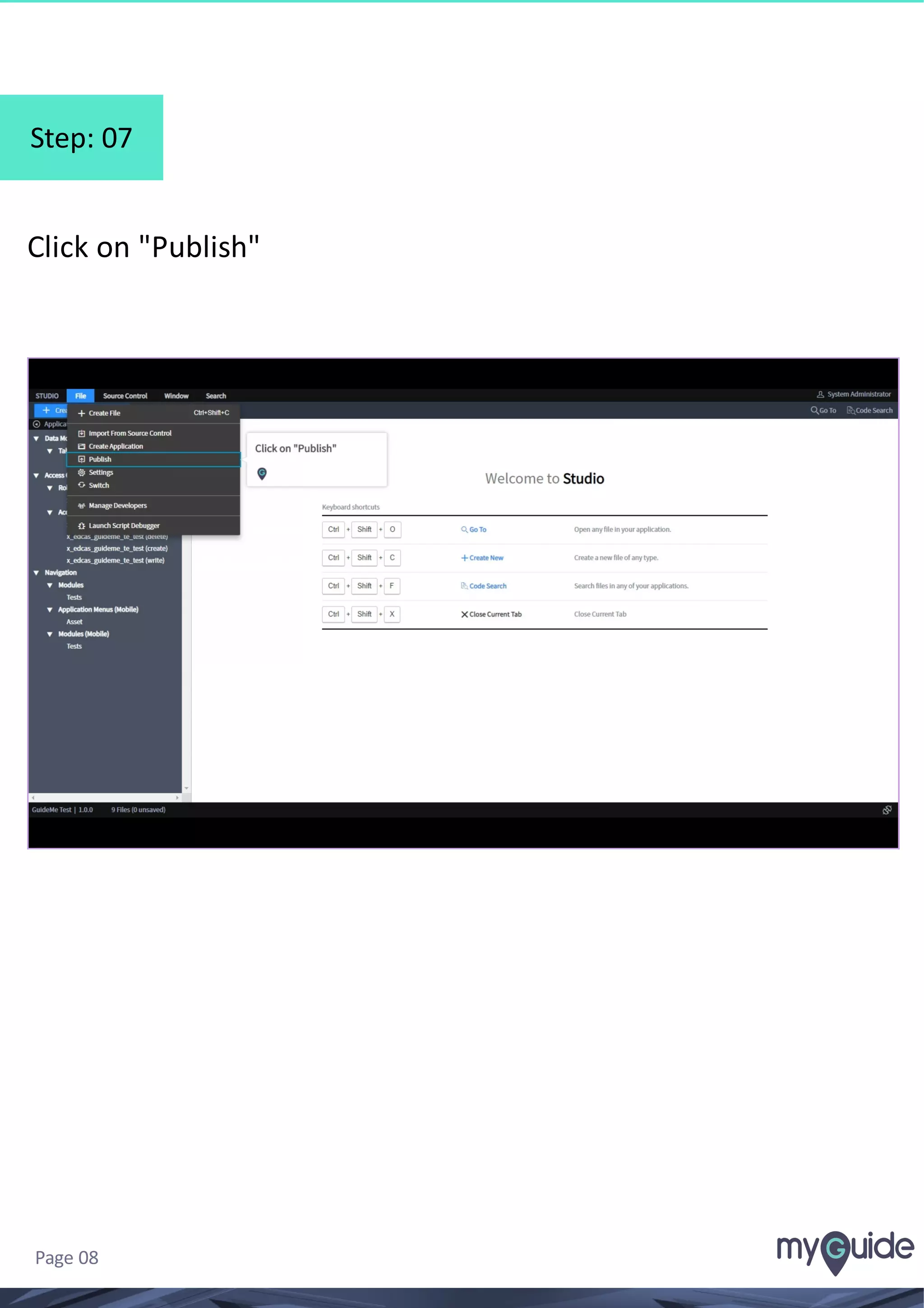Step: 07
Click on "Publish"
Page 08