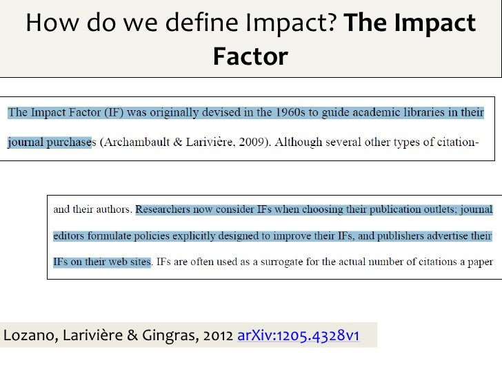 meaning of impact factor in research