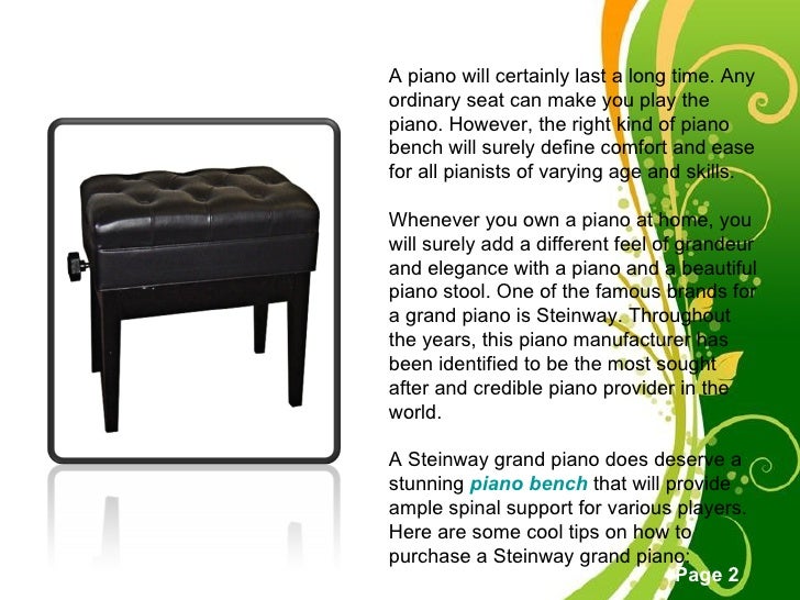 How To Purchase A Steinway Grand Piano Bench