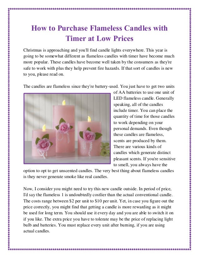 How to purchase flameless candles with timer at low prices