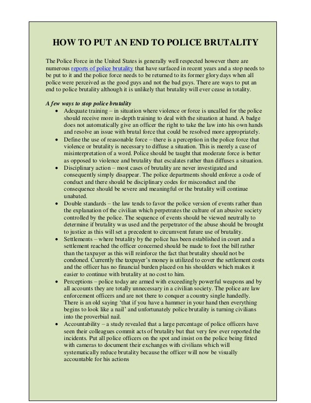 Police brutality term paper