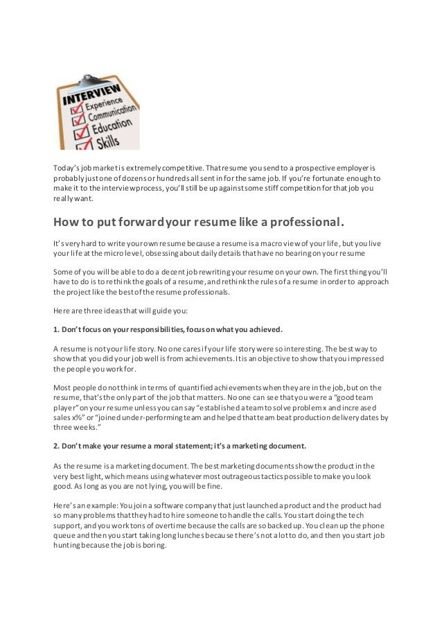 how to make your resume look professional