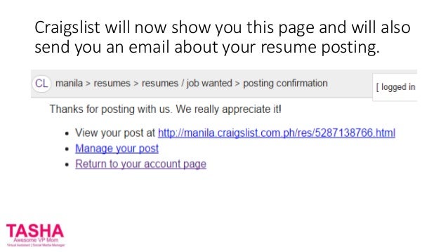 how to put your resume on craigslist