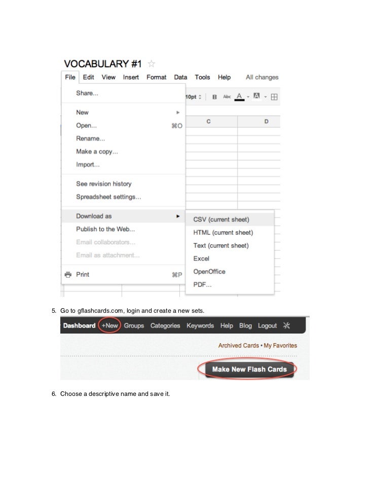 print flashcards from excel