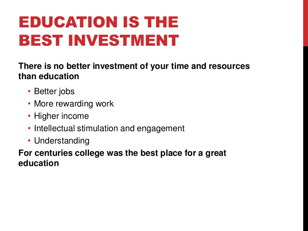 essay on education as investment
