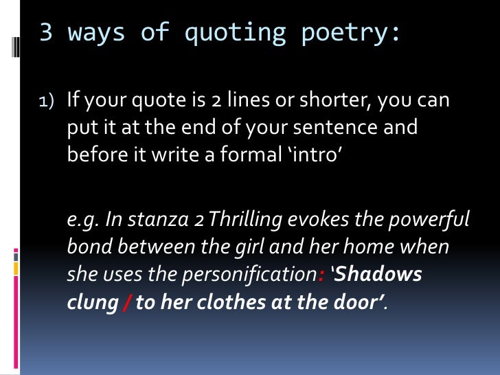 how to quote poetry how to write a formal quote