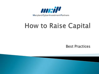 How to Raise Capital  Best Practices 