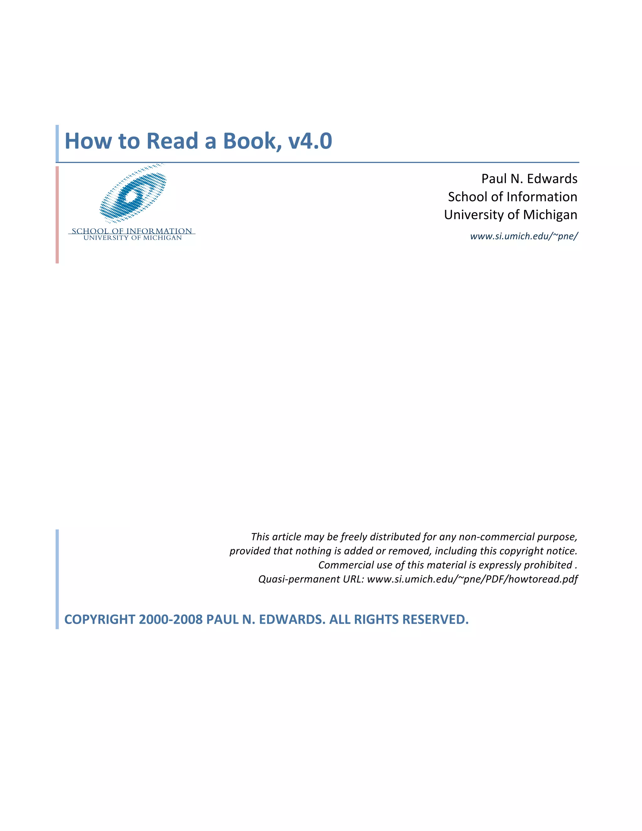 How To Read A Book | PDF