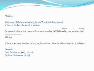Nd Reference How to read an APA citation | PPTX
