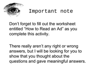 How to Read an Advertisement | PPT