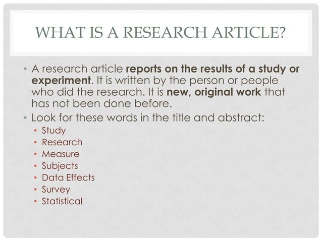 how to write research article ppt