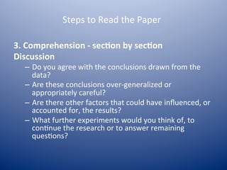 How to read a scientific paper | PDF