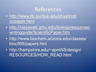 How to read a scientific paper | PDF