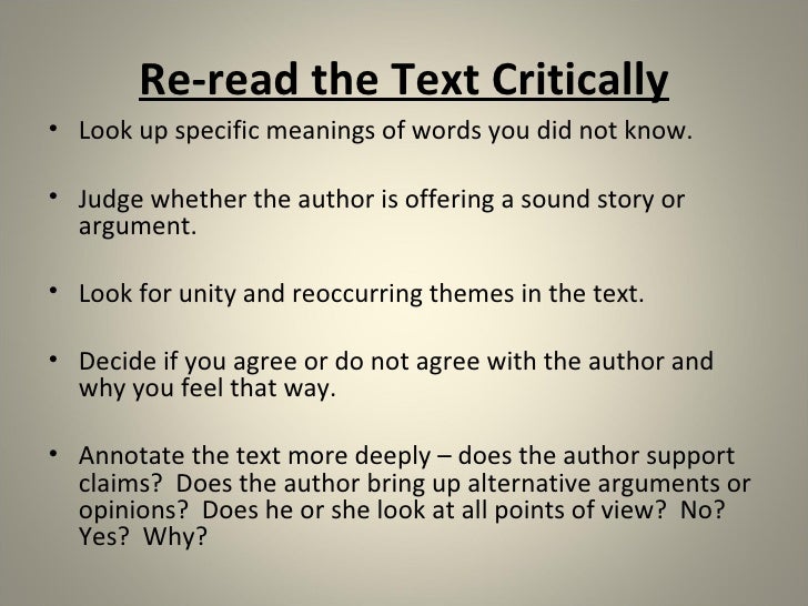 How to read critically 