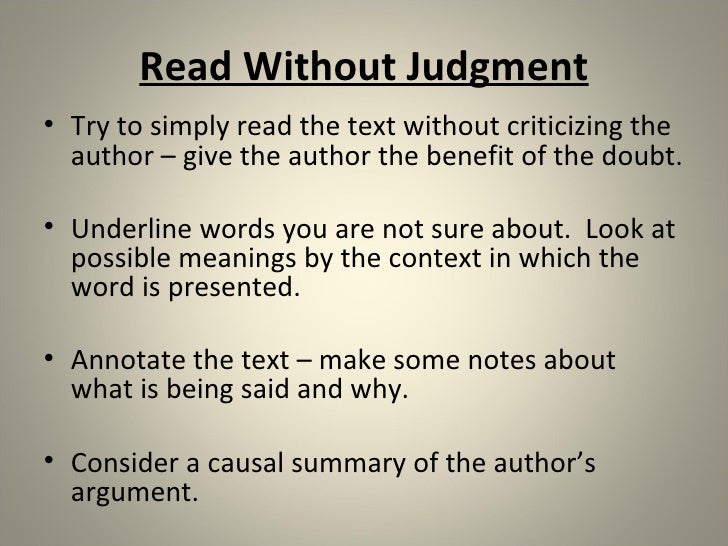 How To Read Critically