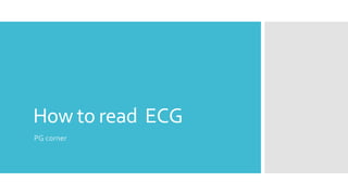 How to read ECG
PG corner
 