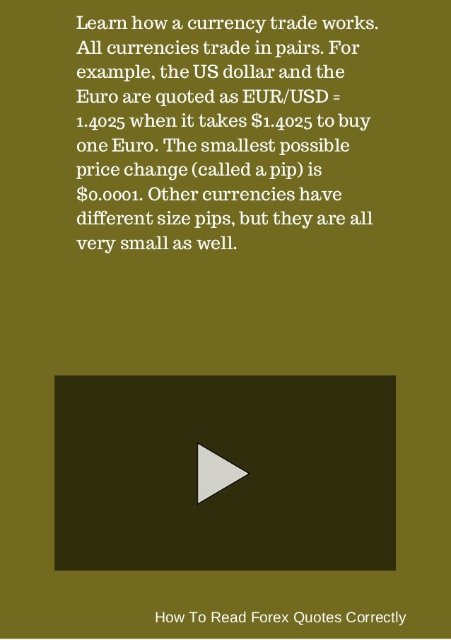 Reading forex quotes