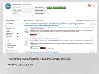 These limited have significantly reduced the number of results.
However, this is still a lot!
 