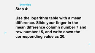 How to read log Table | PPT