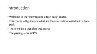 How to read Tech pack (PLM) any customer