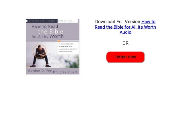 How To Read The Bible For All Its Worth Audiobook Free Download How