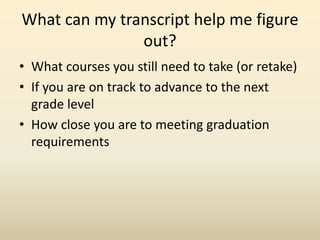 How to read your transcript 2012 2013 | PPTX