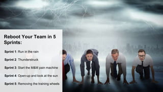 Sprint 1: Understand the
team's current reality
• Coaches time to listen
• Discussions with group members
• Not the time f...
