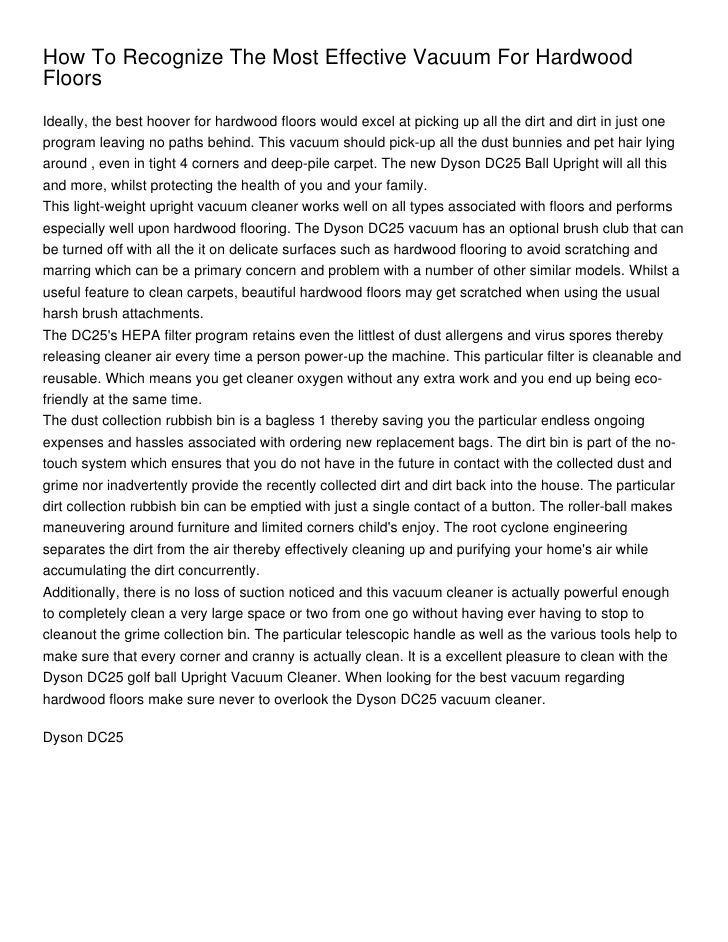 How To Recognize The Most Effective Vacuum For Hardwood Floors