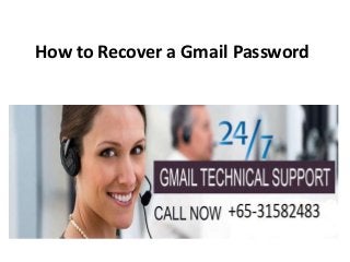 How to Recover a Gmail Password
 